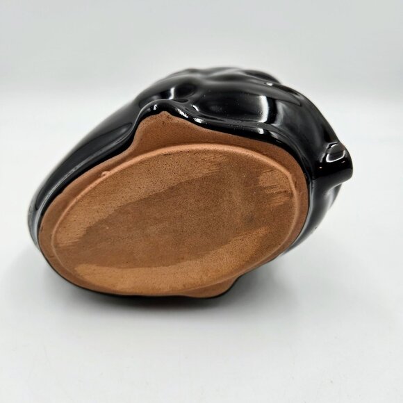 Vintage Canuck Pottery Whale Ashtray Sponge Holder Red Black Drip Glaze Newmarke - Picture 8 of 10